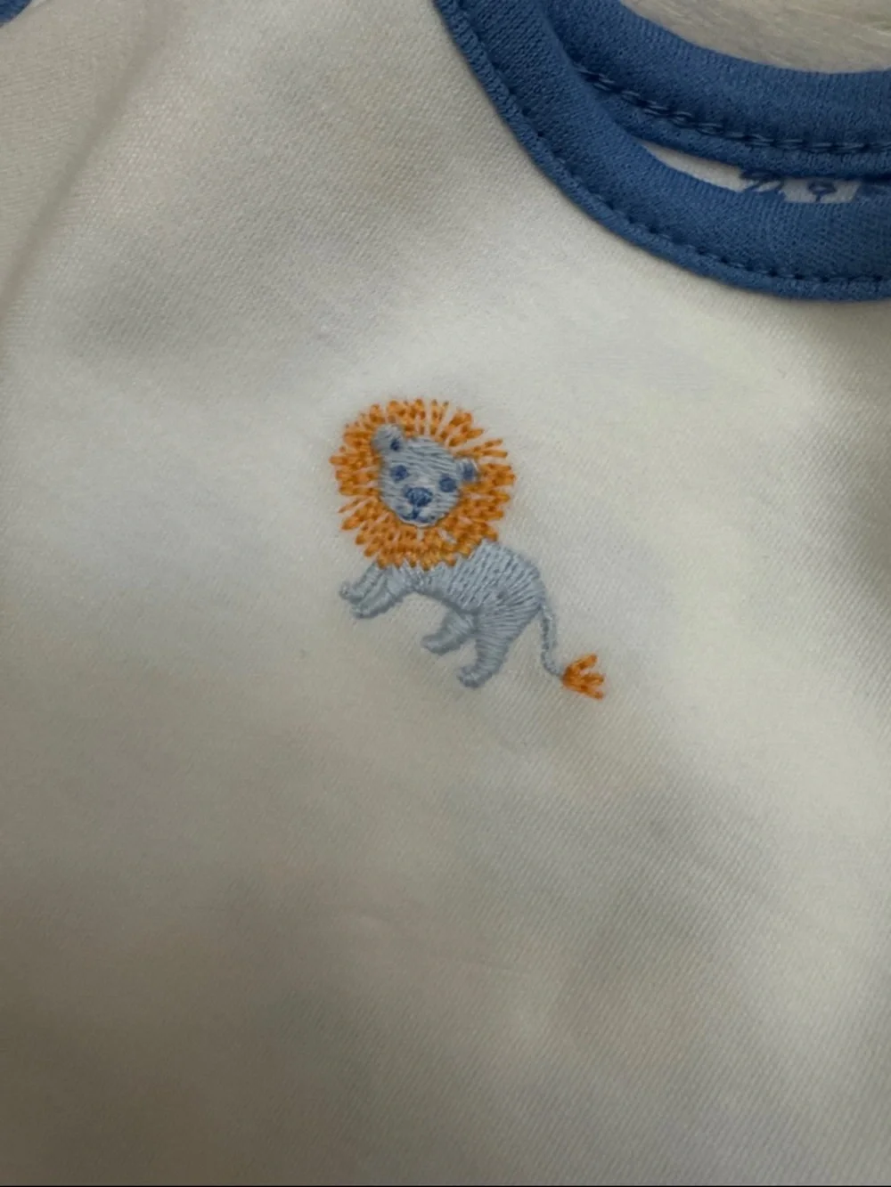 Janie and Jack Blue-Trim Double Sided Cotton Lion Print Baby Bibs - Set of 4